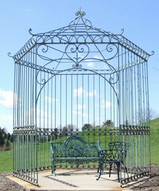 pergola en fer forgé - tonnelle en fer forgé - gloriette en fer forgé - abris jardin en fer forgé 