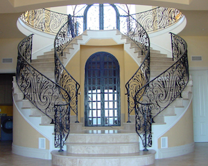 Wrought, iron, stair, railing, 