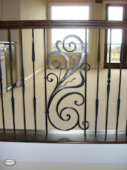 Wrought, iron, stair, railing, 