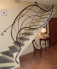 Wrought, iron, stair, railing, 