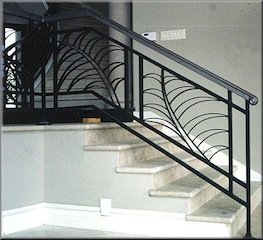 Wrought, iron, stair, railing, 