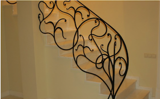 Wrought, iron, stair, railing, 