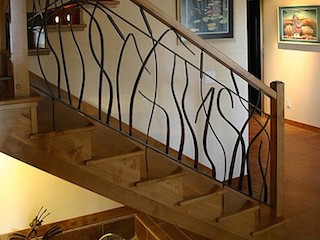 Wrought, iron, stair, railing, 