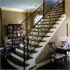 Wrought, iron, stair, railing, 