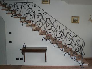 Wrought, iron, stair, railing, 