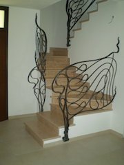 Wrought, iron, stair, railing, 