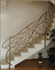 Wrought, iron, stair, railing, 