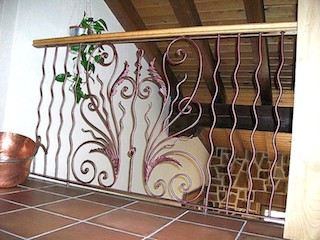 Wrought, iron, stair, railing, 