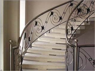 Wrought, iron, stair, railing, 