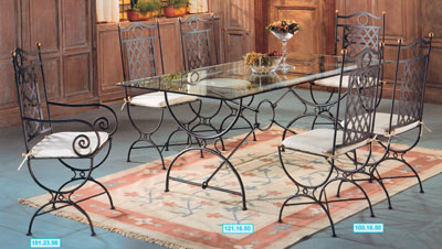 Maker, Wrought, iron ,dinner, table, chair, miami, californie, Los angeles, shop, store,