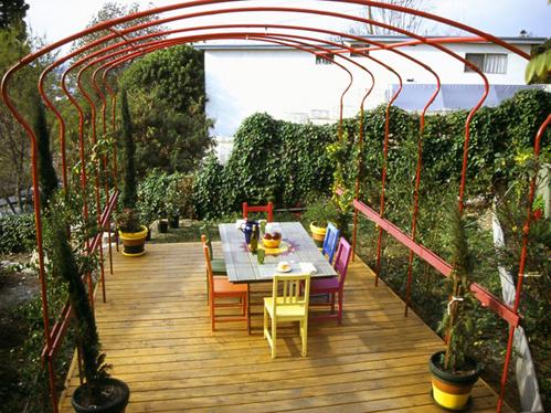 pergola en fer forgé - tonnelle en fer forgé - gloriette en fer forgé - abris jardin en fer forgé