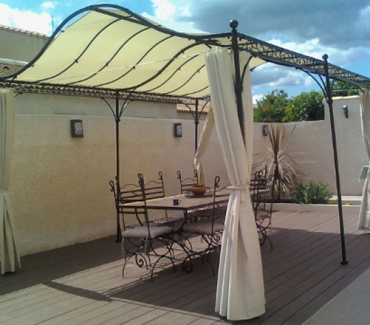 pergola en fer forgé - tonnelle en fer forgé - gloriette en fer forgé - abris jardin en fer forgé