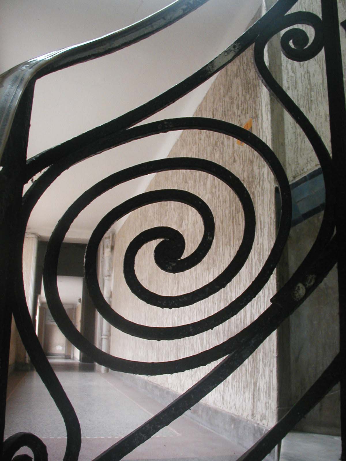 escalier, en, fer, forge