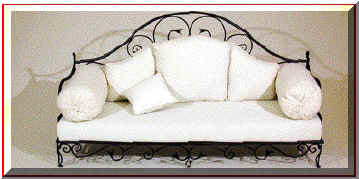 canapé en fer forgé – canapé de jardin – banc en fer forgé – banquette en fer forgé – siège de jardin en fer forgé – salon de jardin – salon en fer forgé