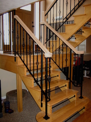 Rampe, escalier, en, fer, forgé, ferronnerie, d’Art,