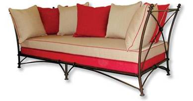 canapé en fer forgé – canapé de jardin – banc en fer forgé – banquette en fer forgé – siège de jardin en fer forgé – salon de jardin – salon en fer forgé