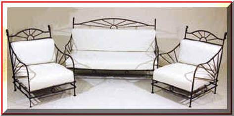 canapé en fer forgé – canapé de jardin – banc en fer forgé – banquette en fer forgé – siège de jardin en fer forgé – salon de jardin – salon en fer forgé