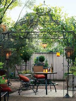 pergola en fer forgé - tonnelle en fer forgé - gloriette en fer forgé - abris jardin en fer forgé