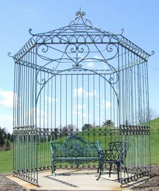 pergola en fer forgé - tonnelle en fer forgé - gloriette en fer forgé - abris jardin en fer forgé