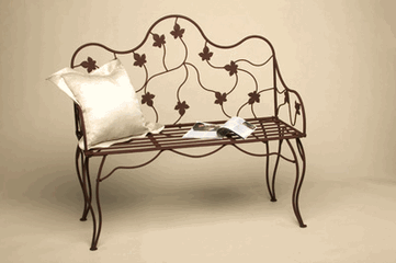 canapé en fer forgé – canapé de jardin – banc en fer forgé – banquette en fer forgé – siège de jardin en fer forgé – salon de jardin – salon en fer forgé