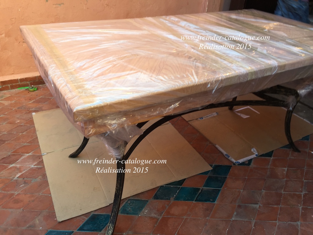 table, de, jardin, en, bois, massif, chêne, table, exterieur