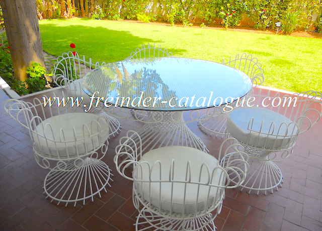 wrought, iron, garden, table, sofa, chair, armchair
